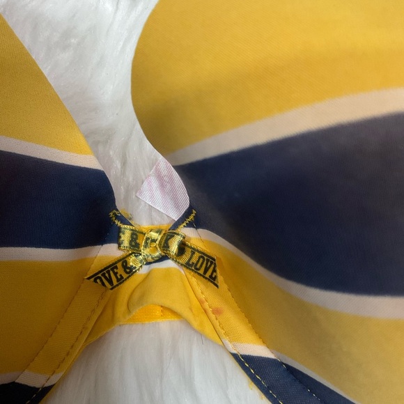 Rare Vintage PINK Victoria's Secret Yellow and Blue Striped Bra - Picture 2 of 11